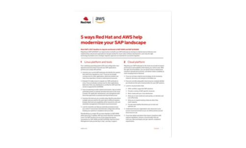 5 Ways Red Hat and AWS Help Modernize your SAP Landscape