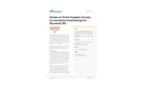 Hands-on Dutch hospital chooses no-nonsense cloud backup for Microsoft 365