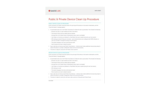 Public and Private Device Clean Up Procedure