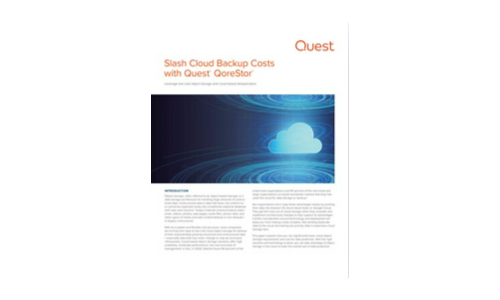 Slash Cloud Backup Costs with Quest QoreStor