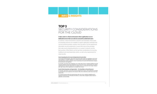 Top 3 Security Considerations for the Cloud